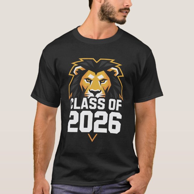 Klass 2026 Studenten T-Shirt - Lejon Masco (Framsida)