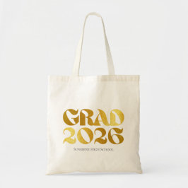 Klass 2026 Svart och Guld Typografi Tygkasse