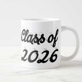 Klass 2026 svart skrivstil examen jumbo mugg