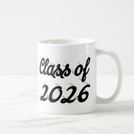 Klass 2026 svart skrivstil examen kaffemugg