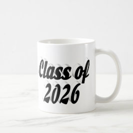 Klass 2026 svart text examen kaffemugg