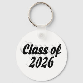 Klass 2026 svart text examen nyckelring