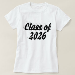 Klass 2026 svart text examen t shirt