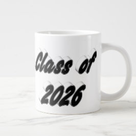 Klass 2026 svart typografi examen jumbo mugg