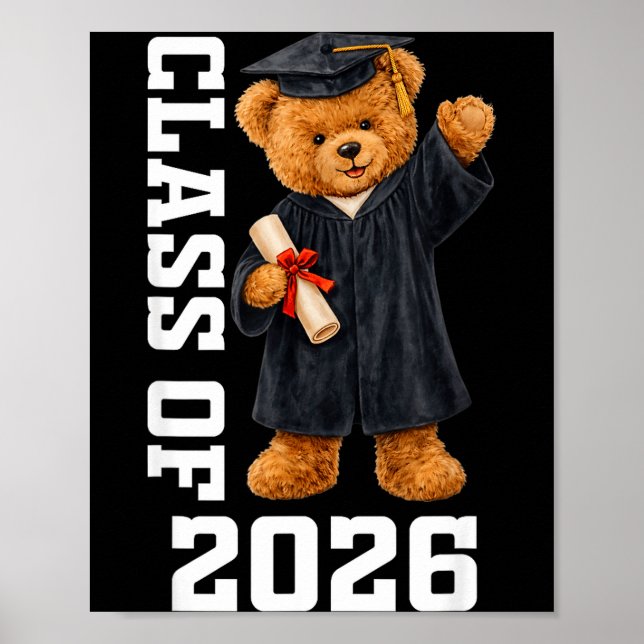 Klass 2026 teddybjörn studentexamen poster (Framsidan)