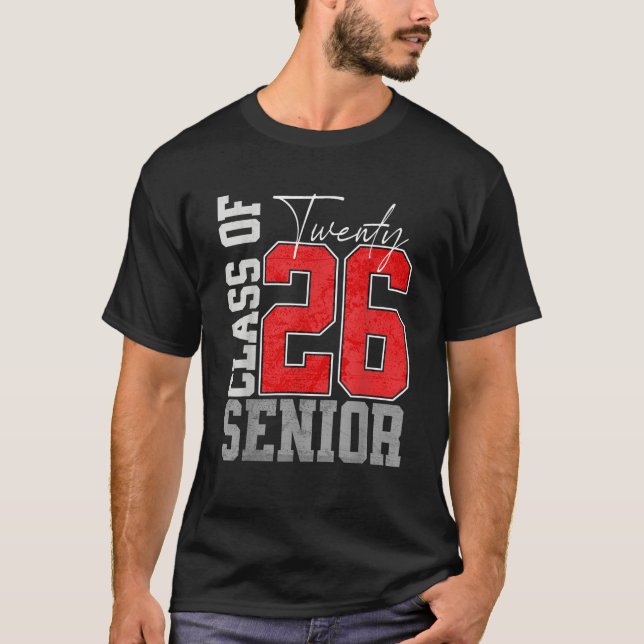 Klass 2026 Tjugo 26 Examen Senior 2026  T Shirt (Framsida)