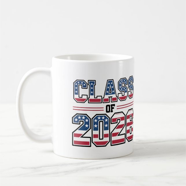 Klass 2026 USA Flag Examen Kaffemugg (Vänster)