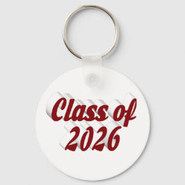 Klass 2026 vinröd text examen nyckelring