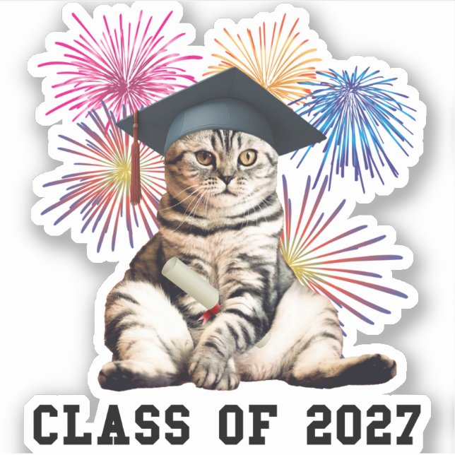 Klass 2027 kattälskare klistermärken (Framsida)