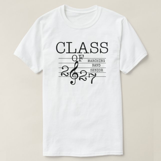 Klass 2027 Marching Band Senior T Shirt (Design framsida)