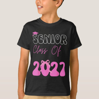 Klass 2027 Senior 2027 Coquette Rosa Båge T Shirt