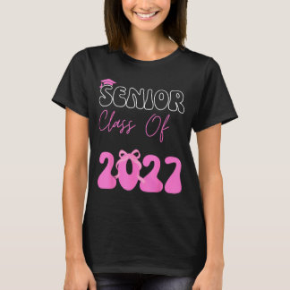 Klass 2027 Senior 2027 Coquette Rosa Slöja T Shirt