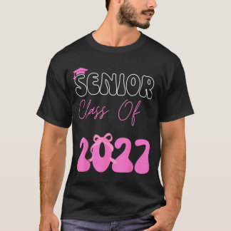 Klass 2027 Senior 2027 Coquette Rosa Slöja T Shirt
