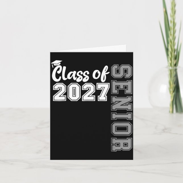 Klass 2027 senior 2027 tillbaka till skolan examen kort (Framsida)