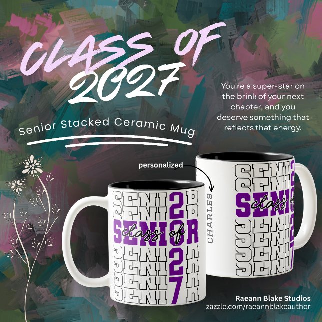 Klass 2027 Senior Stackad Tvåtons Mugg (Skapare uppladdad)