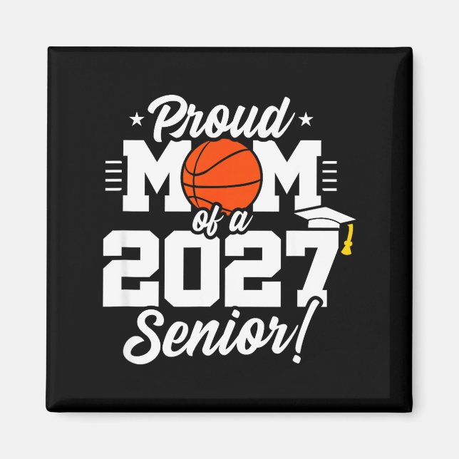 Klass 2027 slutår basket stolt mamma magnet (Framsidan)
