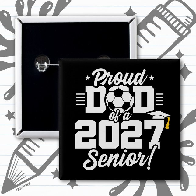 Klass 2027 Studentexamen Fotboll Stolt Pappa Knapp (Skapare uppladdad)