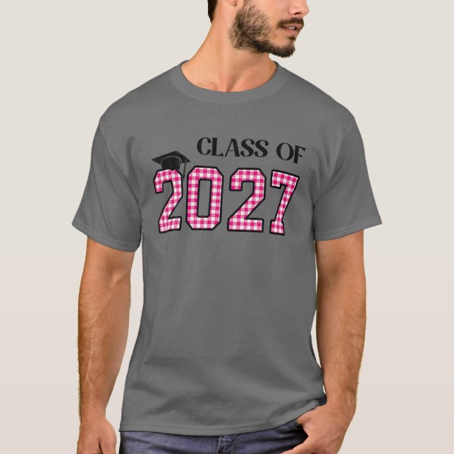 Klass 2027 - tillväxt med mitt handavtryck på BAC T Shirt (Framsida)