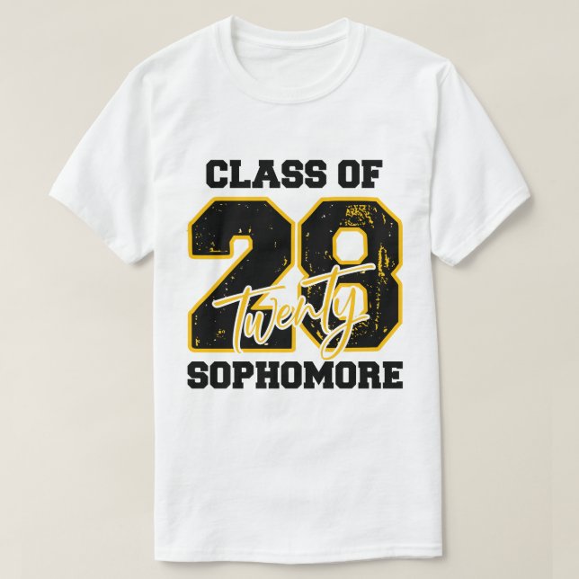 Klass 2028 andra året på gymnasiet tillbaka till s t shirt (Design framsida)