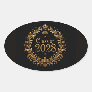 Klass 2028 ovalt klistermärke