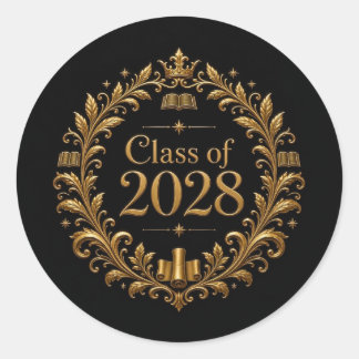 Klass 2028 runt klistermärke