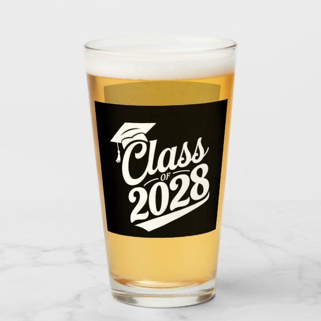 Klass 2028 Stolt Examens Kandidatexamen Glaskopp (Framsida fylld)