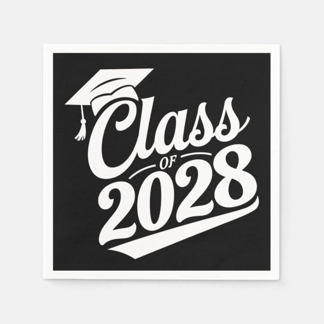 Klass 2028 Stolt Examens Student Examen Pappersservett (Framsidan)