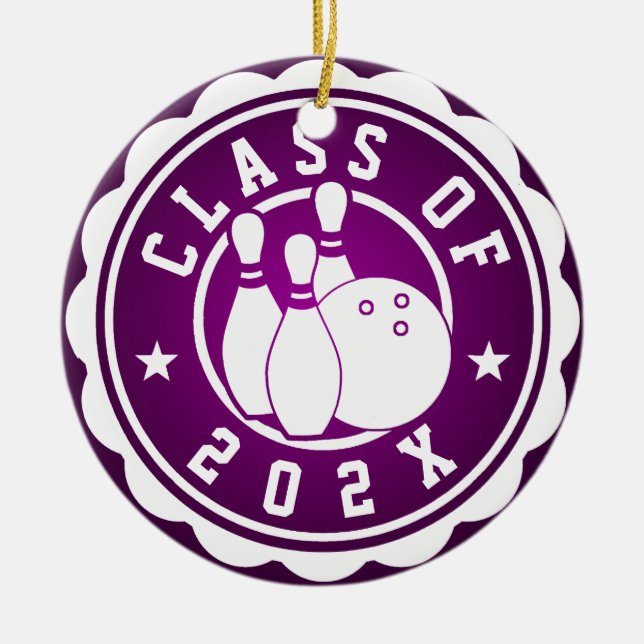 Klass 202X Bowling Team Julgransprydnad Keramik (Framsidan)
