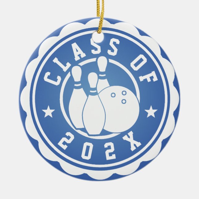 Klass 202X Bowling Team Julgransprydnad Keramik (Framsidan)