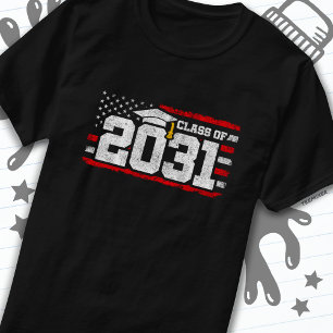 Klass 2031 Studenten American Flagga Senior 2031 T Shirt