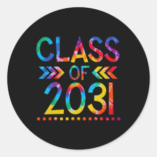 Klass 2031 - Tie Dye Back to school klass 20 Runt Klistermärke
