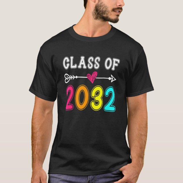 Klass 2032 före K Student Preschool Studenten T Shirt (Framsida)