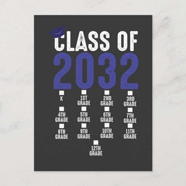 Klass 2032 - Preschool 1:e Klass till 12:e Vykort (Framsida)