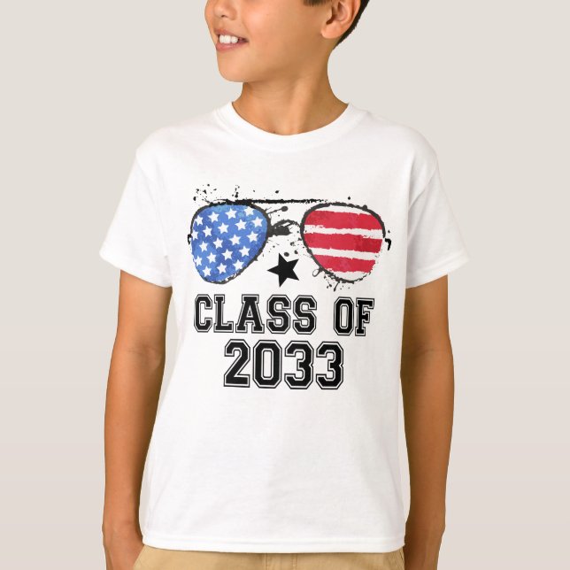Klass 2033: Patriotiska solglasögon T Shirt (Framsida)