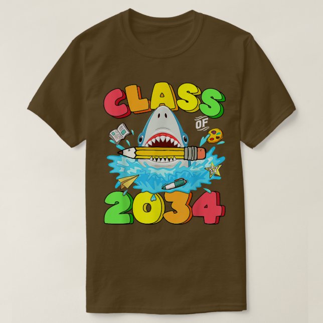 Klass 2034: Hajodling med mig Studenten Kinder T Shirt (Design framsida)