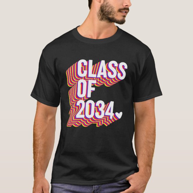 Klass 2034 Skola Studenten T Shirt (Framsida)