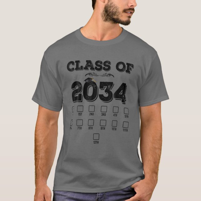 Klass 2034 - tillväxt med mig Första skoldagen Che T Shirt (Framsida)