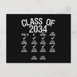 Klass 2034 Väx Med Mig Examen 6:e Klass Meddelande Vykort
