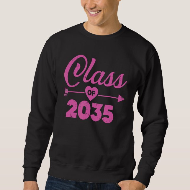 Klass 2035 före K Student Kindergarten Graduati Lång Ärmad Tröja (Framsida)