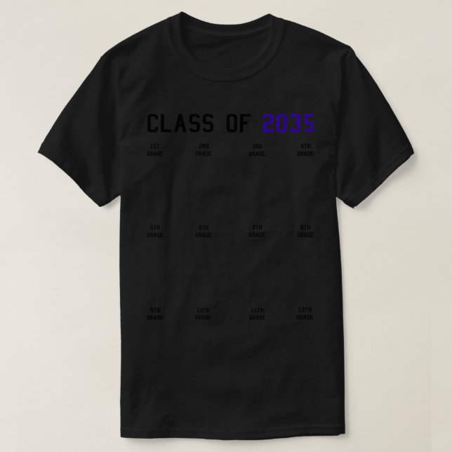 Klass 2035 Grow with Me Studenten First Day Ha T Shirt (Design framsida)