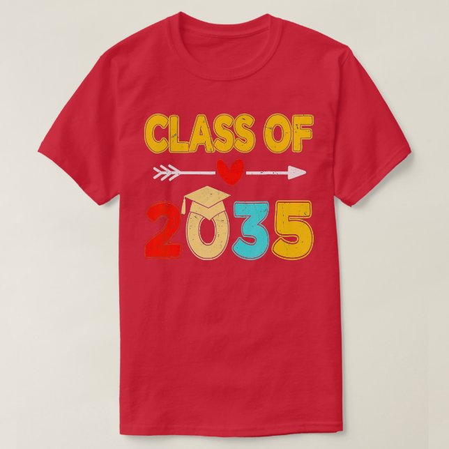 Klass 2035 Kindergarten Pre K Grow with Me Grad T Shirt (Design framsida)