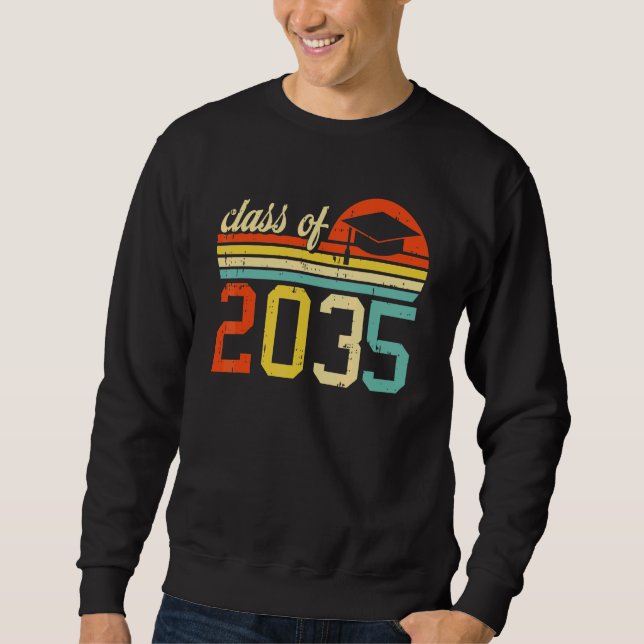 Klass 2035 Retro Förskola Förskoleklass  Lång Ärmad Tröja (Framsida)
