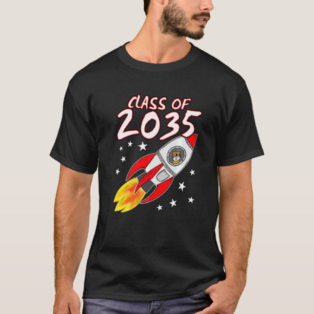Klass 2035: Rymdraketkatt 1 T Shirt (Framsida)