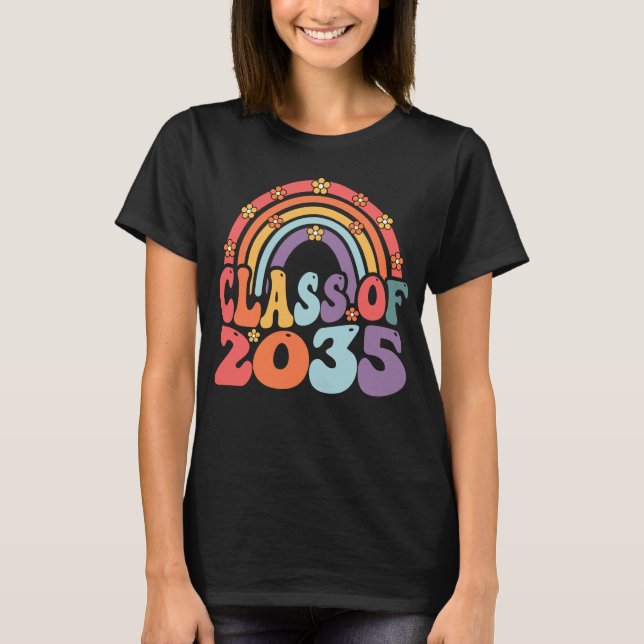 Klass 2035 - tillväxt med mig Första skoldagen T Shirt (Framsida)