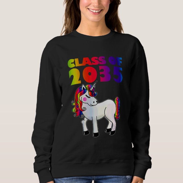Klass 2035: Unicorn Cute First Day of School Gra T Shirt (Framsida)