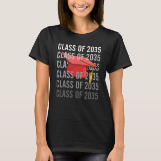 Klass 2035 Väx Med Mig Examen Första Skoldagen T Shirt