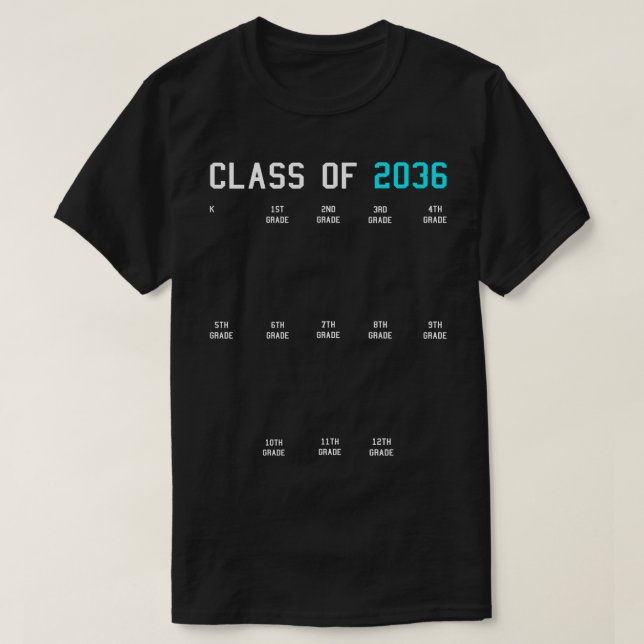 Klass 2036 Grow with Me Studenten First Day Ha T Shirt (Design framsida)