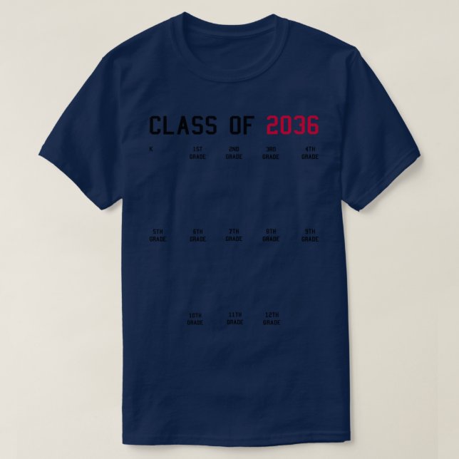 Klass 2036 Grow with Me Studenten First Day Ha T Shirt (Design framsida)