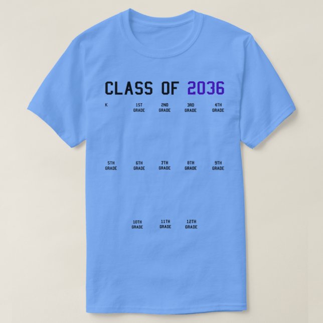 Klass 2036 Grow with Me Studenten First Day Ha T Shirt (Design framsida)