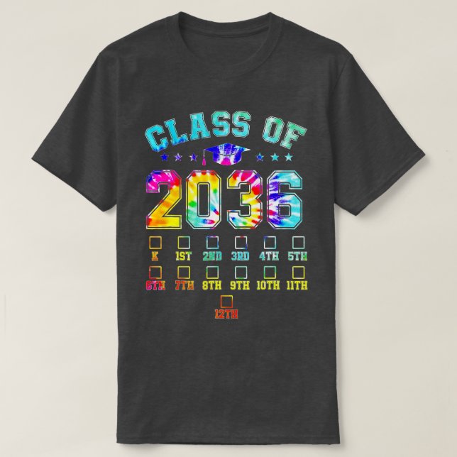 Klass 2036 Kindergarten Pre K Grow with Me Grad T Shirt (Design framsida)